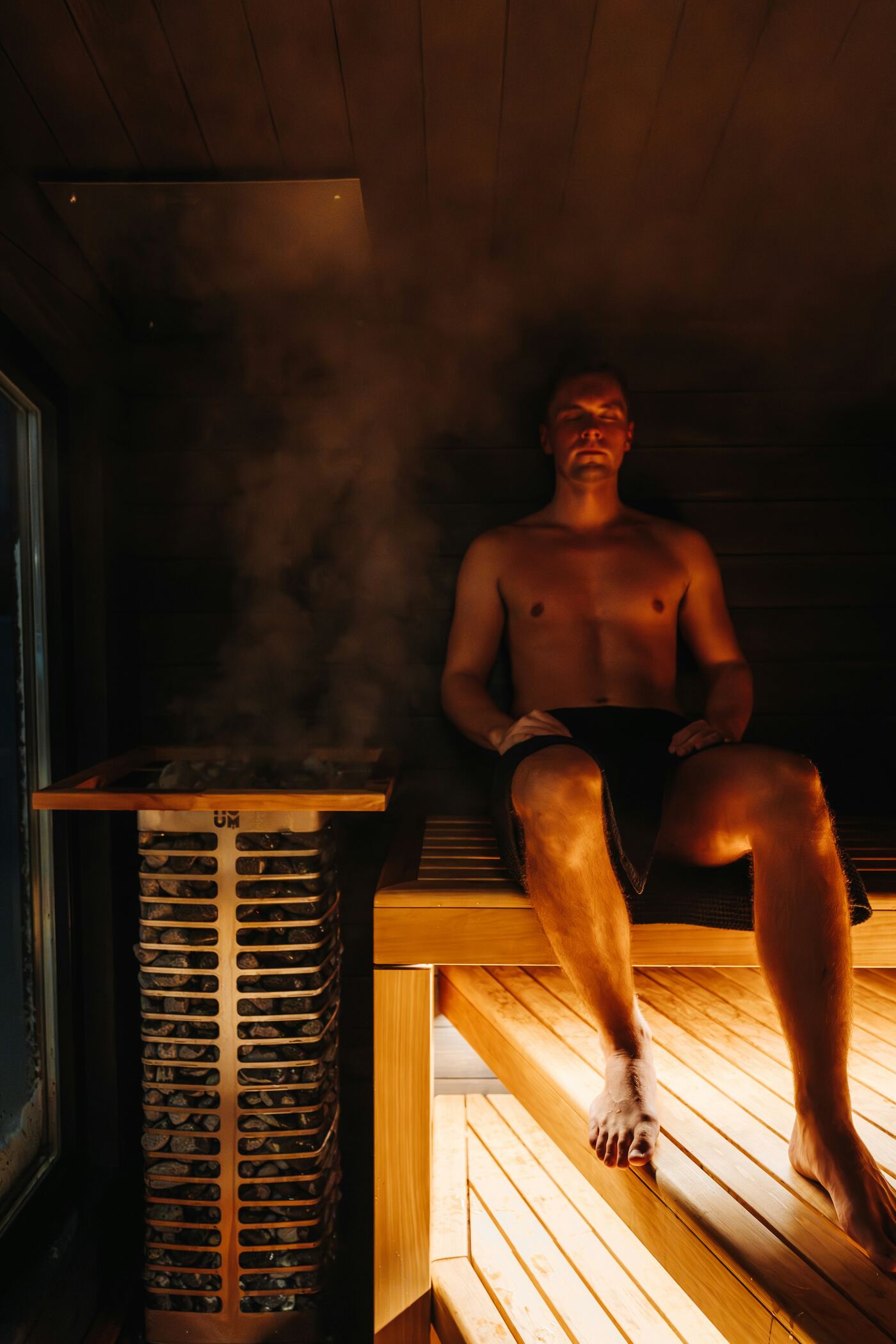 Person in sauna